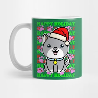 Holiday Gray Dog Mug